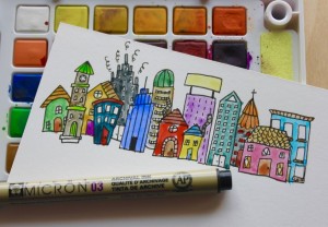 how to doodle a city