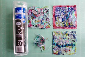 sew tiny scraps with Ultra Solvy